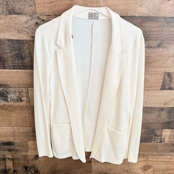 Miller Wendt Ponte Knit Open Blazer Coatigan Women's Size Large - Picture 1 of 5